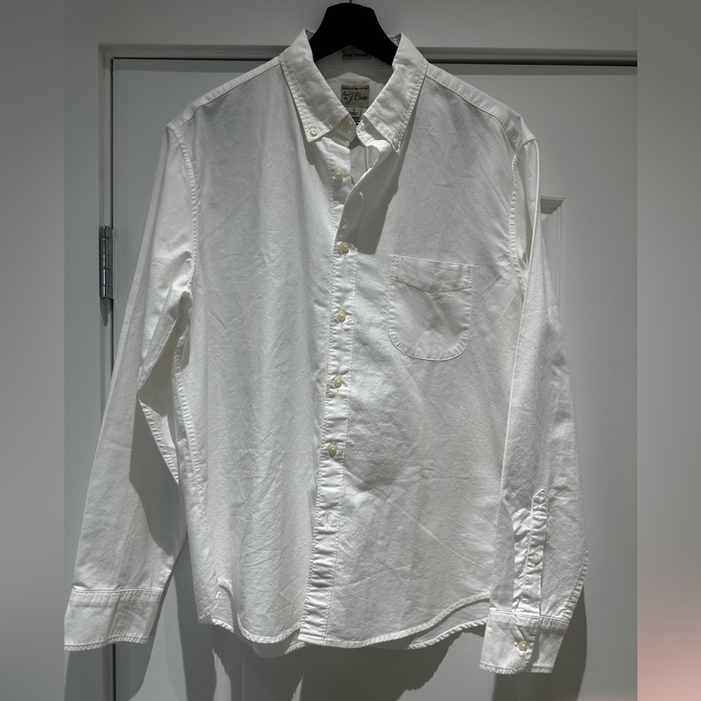 J. Crew White Slim Untucked Oxford Shirt